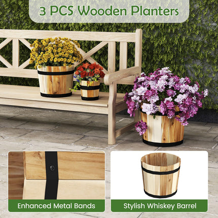 Dreamade Outdoor Acacia Wood Raised Garden Bed for Flower Vegetable Fruit
