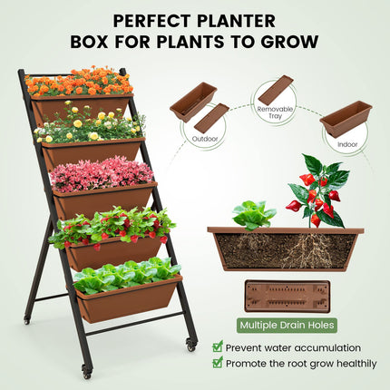 Dreamade Vertical Planter Raised Bed on Wheels