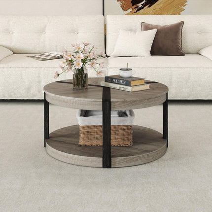 Dreamade 2 Tier Round Coffee for Living Room Reception Room