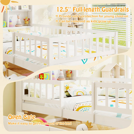 Dreamade Twin House Bed with 2 Storage Drawers