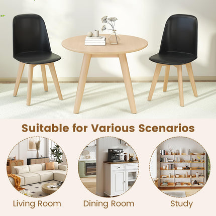 Dreamade Modern Dining Chairs Set of 2/4 Armless Kitchen Chair w/Solid Beech Wood Legs