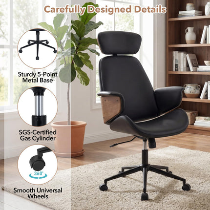 Dreamade Ergonomic High Back Faux Leather Executive Chair with Headrest