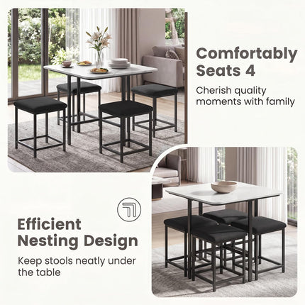 Dreamade Space-Saving Kitchen Table and Chairs Set for 4