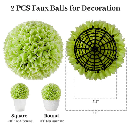 Dreamade 11 Inch Topiary Balls Artificial Outdoor Set of 2, Faux Boxwood Ball, Fake Plant Sphere