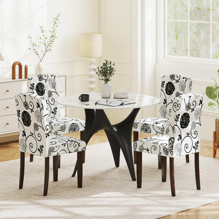 Dreamade Upholstered Dining Chairs Set of 2/4 Button Tufted Fabric Upholstered Parson Chairs