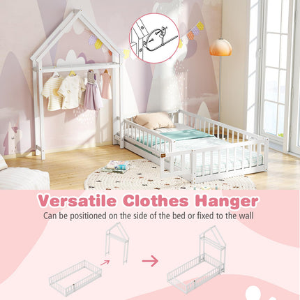 Dreamade Twin House Floor Bed for Kids
