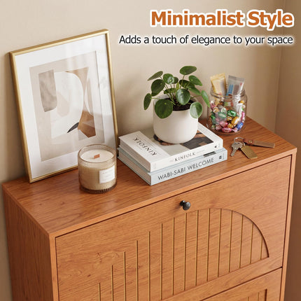 Dreamade Shoe Storage Cabinet with 2 Flip Drawers