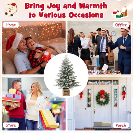 Dreamade 4 FT Pre-lit Entrance Christmas Tree with 231 Branch Tips and 100 LED Lights
