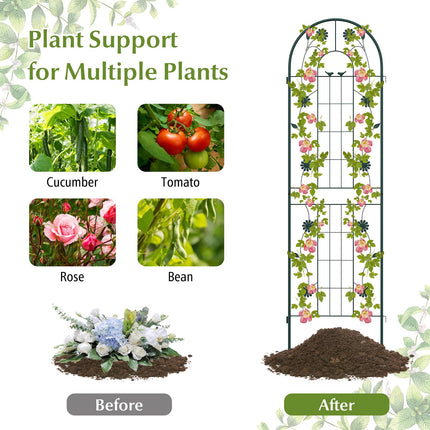 Dreamade Garden Trellis, Tall Galvanized Steel Trellis for Climbing Plants