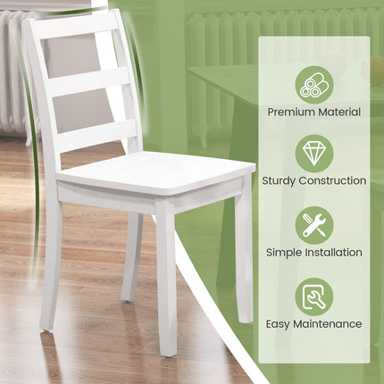 Wood Dining Chairs, White - Dreamade
