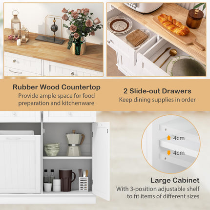 Dreamade Kitchen Trash Cabinet, Kitchen Island with Tilt Out Garbage Bin