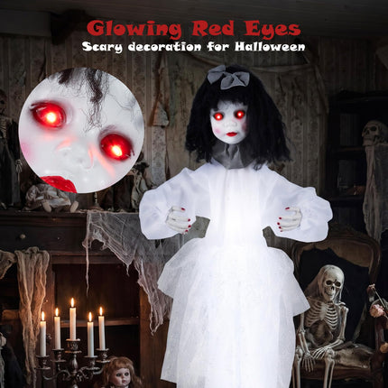 DREAMADE 4 FT Halloween Standing Ghost Girl