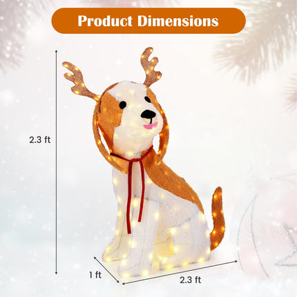 Dreamade Lighted Christmas Dog, Indoor Outdoor Puppy Decoration w/LED Lights