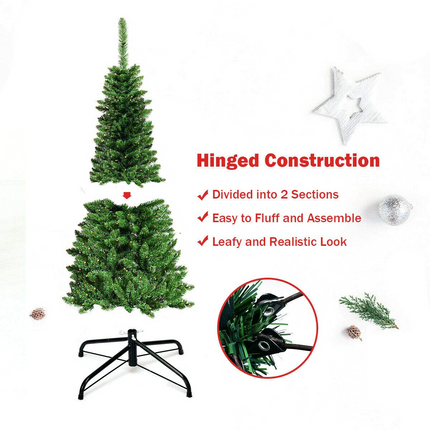 Dreamade Prelit Pencil Christmas Tree, 4.5FT Premium Hinged Fir Tree - DreamadeUS