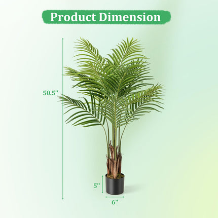 Dreamade 4.2FT Tall Artificial Palm Tree with 12 PEVA Leaves (2 Pack)