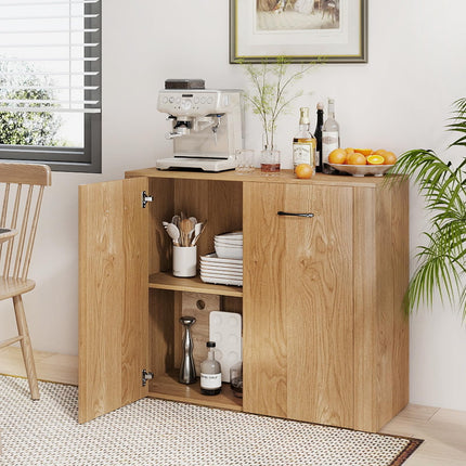 Dreamade 38" Modern Storage Cabinet with 2 Doors and 4 Cubic Shelves