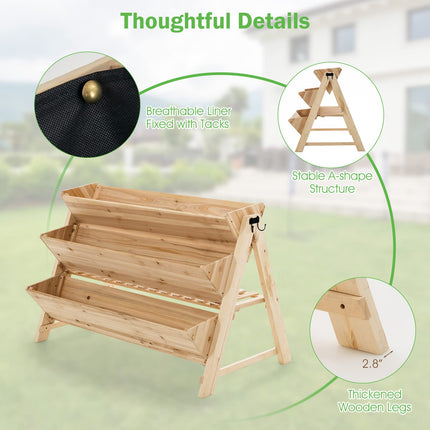 Dreamade Raised Garden Bed, Vertical Planter with Storage Shelf (Natural)