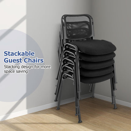 Dreamade Set of 5 Stackable Conference Chairs with Mesh Back