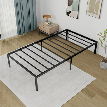 Dreamade Twin Bed Frame, 14 Inch Metal Platform Bed with Under Bed Storage Space, Heavy-Duty Steel Slat Mattress Foundation