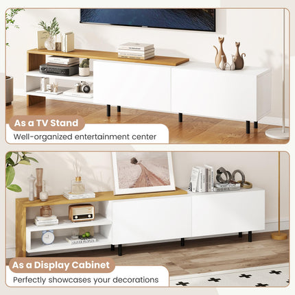 Dreamade Modern TV Stand for 80 Inches TVs with Storage Shelves and Cabinets