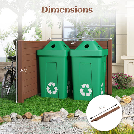 Dreamade Air Conditioner Fence 2/4 Panels - 48''W x 36''H Outdoor Privacy Screen Trash Can Enclosure with 3 Stakes