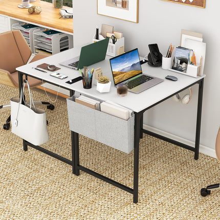 Dreamade Conference Table with Charging Station, 2/4/6 PCS 32" x 24" Rectangular Meeting Room Desk with Storage Bag & Hook