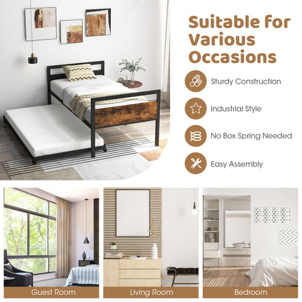 Dreamade Metal Daybed with Trundle