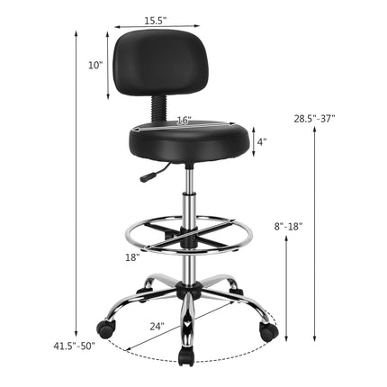 Dreamade PU Leather Drafting Chair, Tall Office Chair