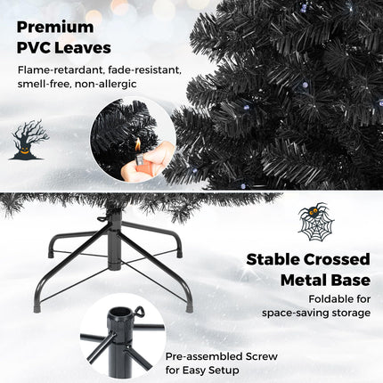 DREAMADE 6/7 ft Prelit Black Christmas Tree