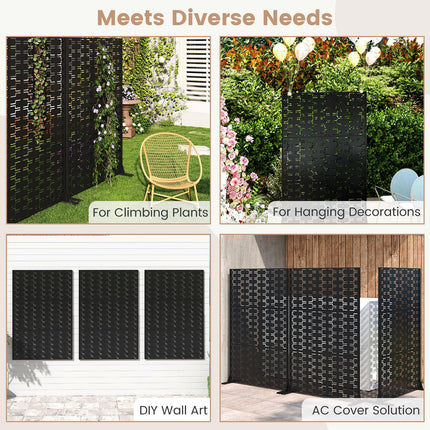 Dreamade Metal Privacy Screen 72 x 48 Inch Freestanding Fence Panel Indoor Outdoor