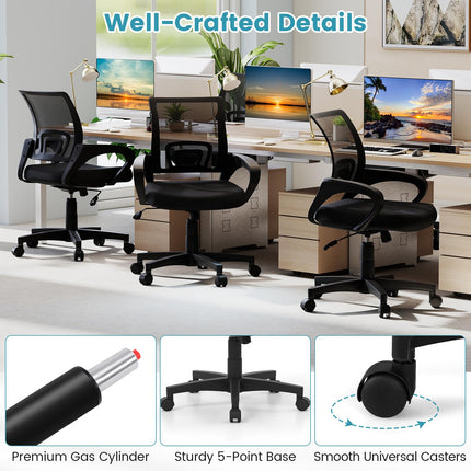 Dreamade Ergonomic Mesh Office Chair | Mid-Back Computer Chair with Breathable Backrest