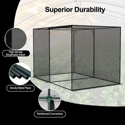 Dreamade Garden Crop Cage | 10 x 6.5 x 6.5 ft Plant Netting Cover w/Zipper Doors