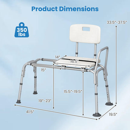 Dreamade Sliding Tub Transfer Bench for Bathtub