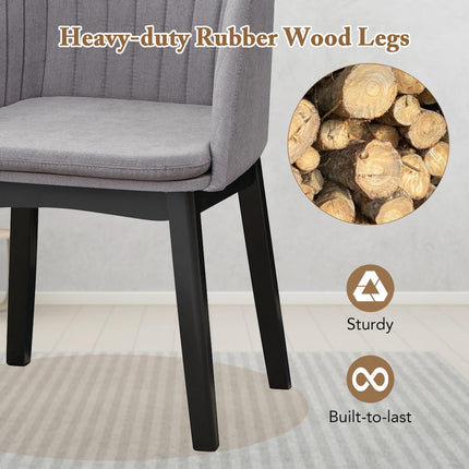 Dreamade Modern Dining Chairs, Upholstered Velvet Accent Chairs w/Curved Backrests & Rubber Wood Legs
