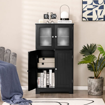 Dreamade Storage Cabinet with Doors - Bathroom Floor Cabinet, Freestanding Tall Cabinet