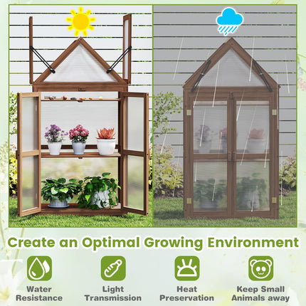 Dreamade Garden Cold Frame Mini Greenhouse Storage Shelves