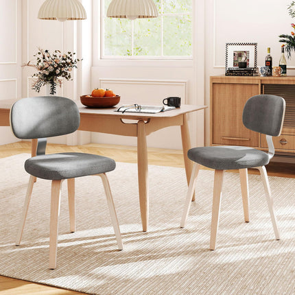 Dreamade Wooden Dining Chairs Set of 2/4 Fabric Upholstered Kitchen Chairs