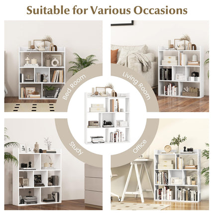 Dreamade 7 Cube Bookshelf with Anti Toppling Devices for Living Room