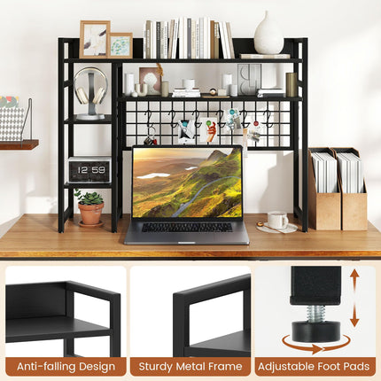 Dreamade Desktop Bookshelf 37" Desk Shelf for Up to 32" Computer Monitors