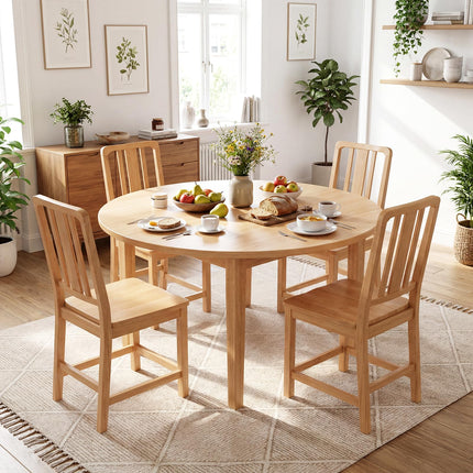 Dreamade Rubber Wood Kitchen Chairs with Hollowed Backrest