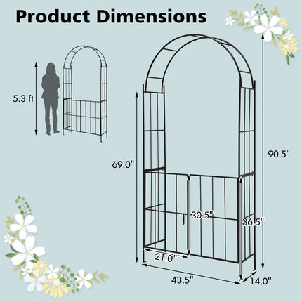 Dreamade Garden Arbor Trellis with Door