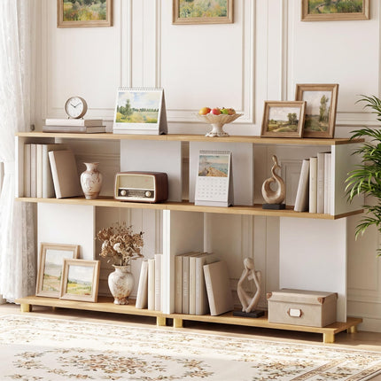 Dreamade 3-Tier Geometric S Shaped Bookcase with Open Storage Shelves (1/2)