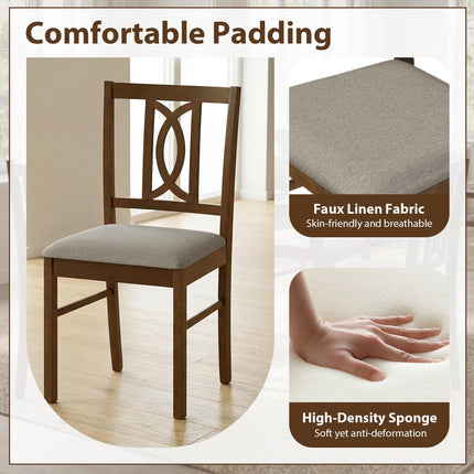 Dreamade Dining Chairs Rubber Wood Dining Room Chairs (2/4)