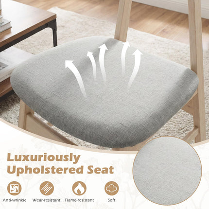 Dreamade Wooden Dining Chairs Set of 2/4 Upholstered Kitchen Chairs with Rubber Wood Legs