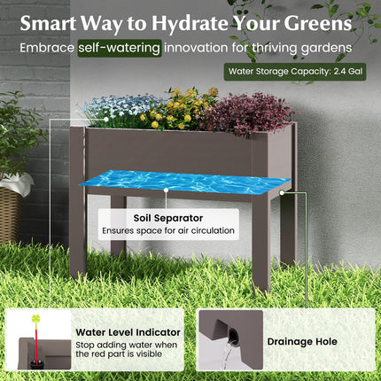 Dreamade Raised Garden Bed with Legs, Self-Watering Planter Box with Water Level Indicator
