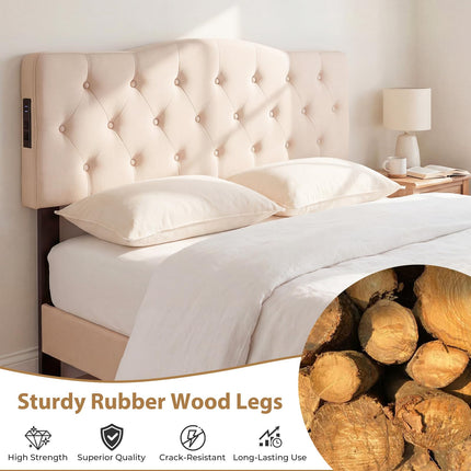 Dreamade Headboard with 2 AC Outlets for Queen & Full Size Bed