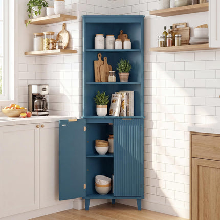 Dreamade 68" Tall Corner Modern Bathroom Floor Storage Cabinet,