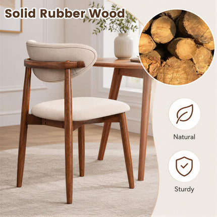 Dreamade Modern Upholstered Wooden Dining Chairs with Fabric Padded Seat (2/4)