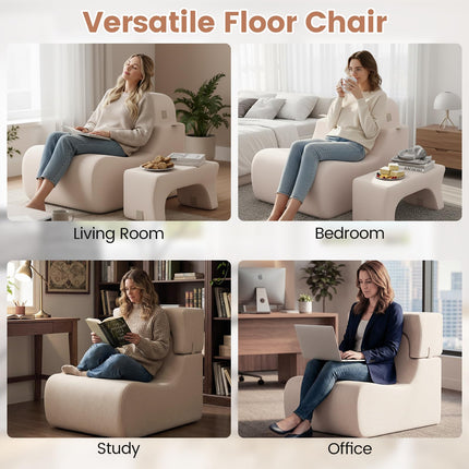 Dreamade Floor Chair for Adults, Lazy Sofa with Detachable Headrest