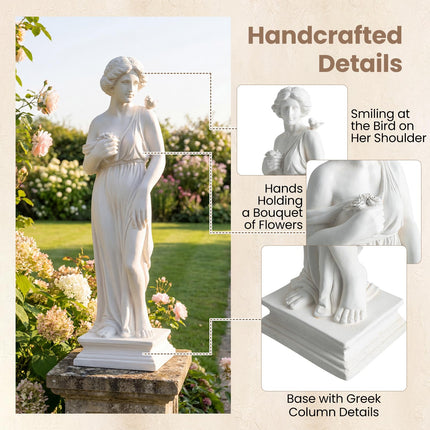 Dreamade 31.5" Greek Goddess Statue with Bird